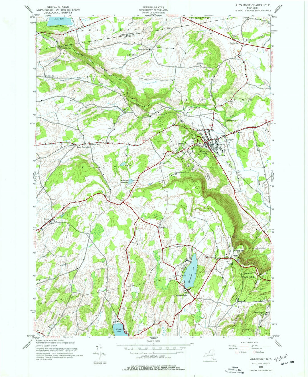 1944 Altamont, NY - New York - USGS Topographic Map