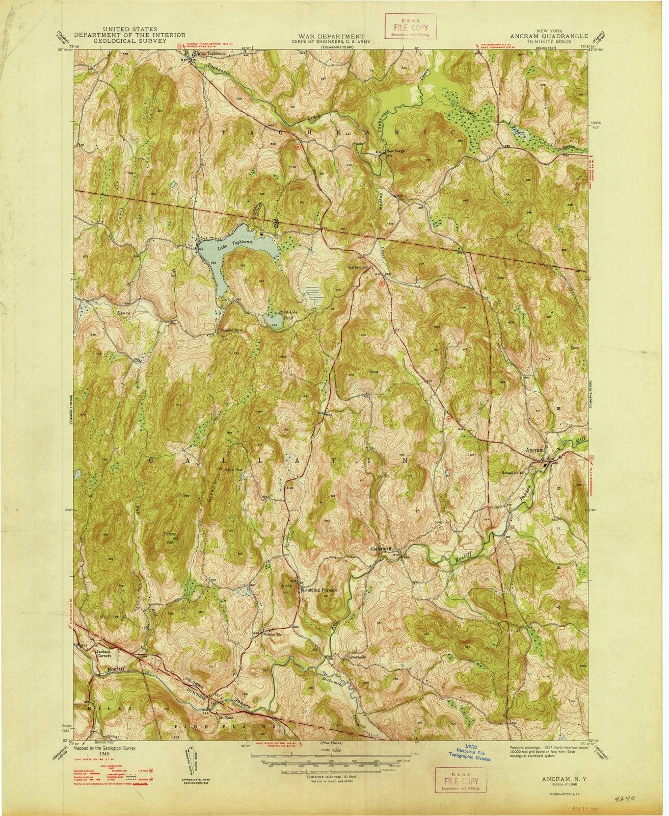 1948 Ancram, NY - New York - USGS Topographic Map