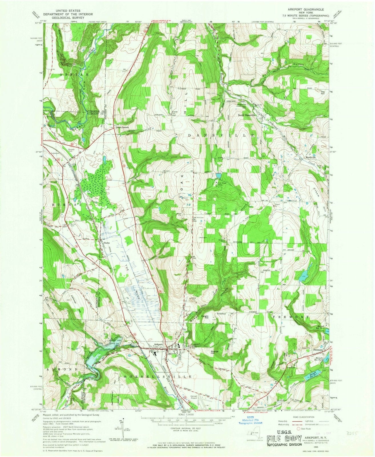 1965 Arkport, NY - New York - USGS Topographic Map