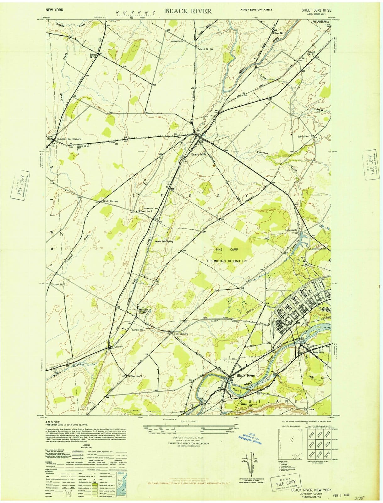 1948 Black River, NY - New York - USGS Topographic Map