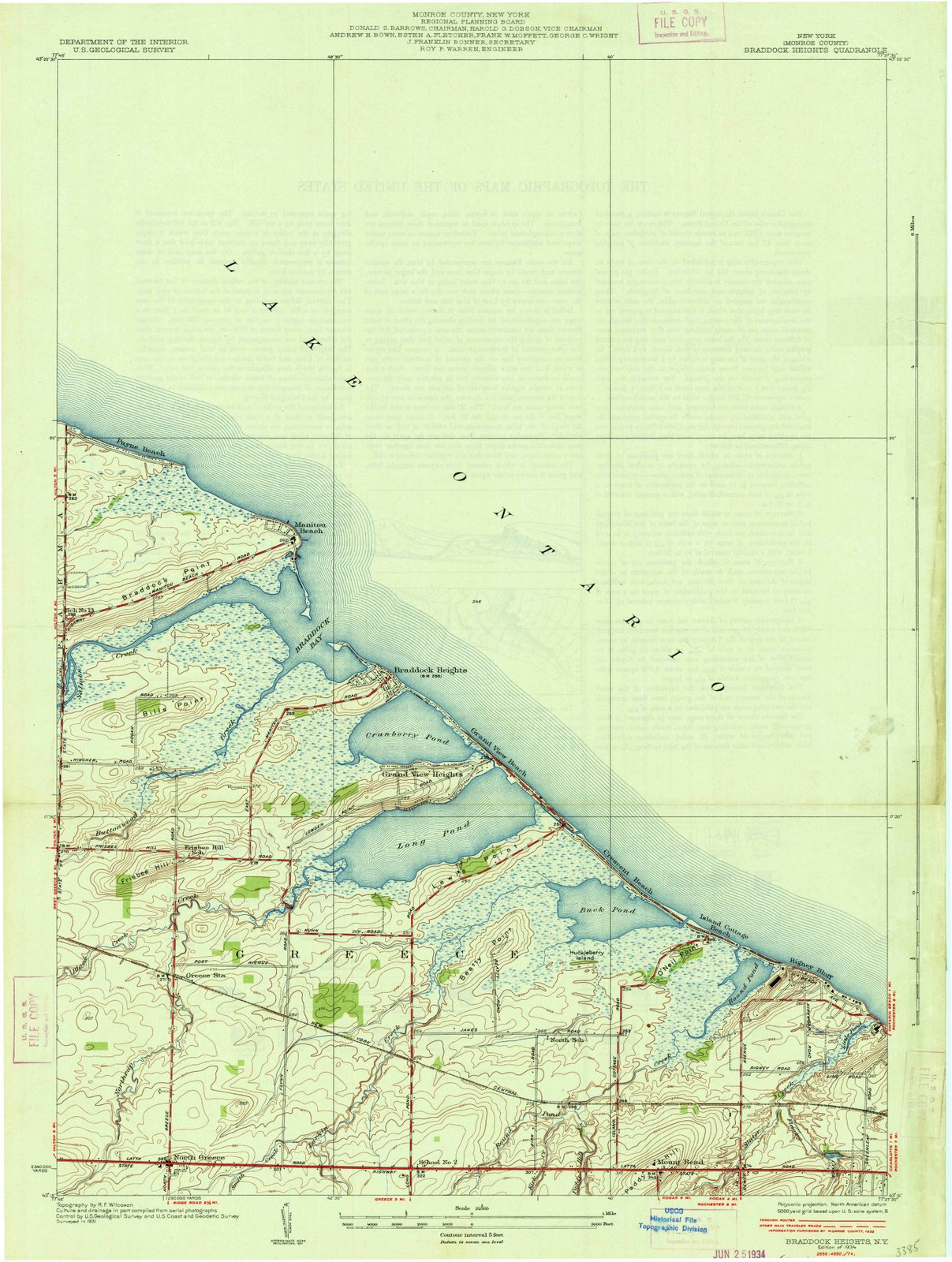 1934 Braddock Heights, NY - New York - USGS Topographic Map