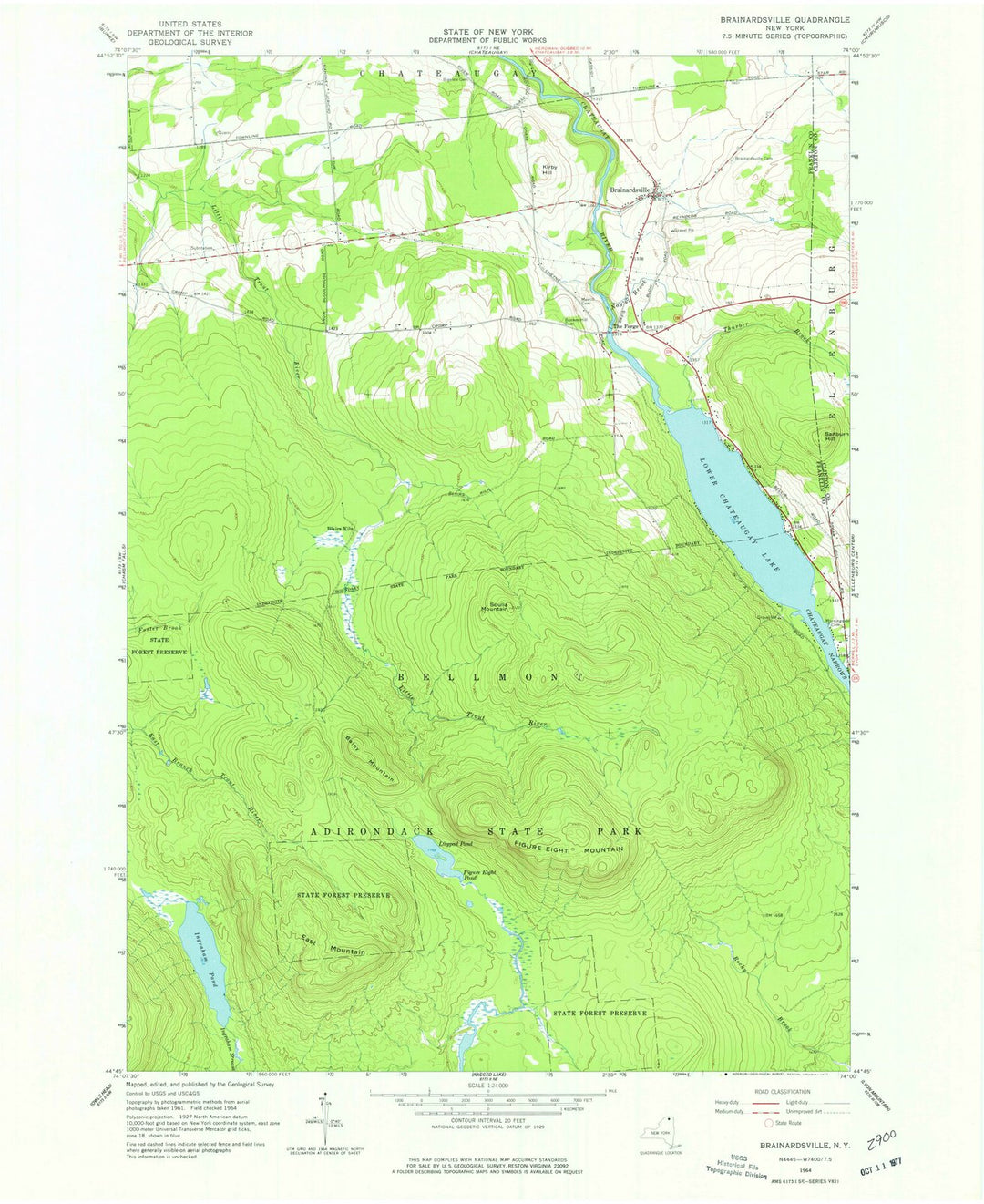 1964 Brainardsville, NY - New York - USGS Topographic Map