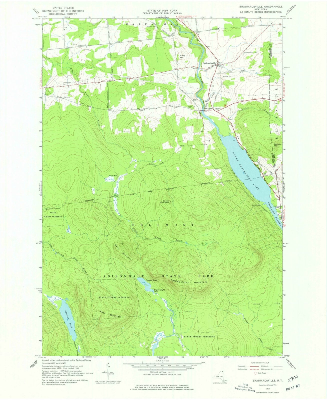 1964 Brainardsville, NY - New York - USGS Topographic Map