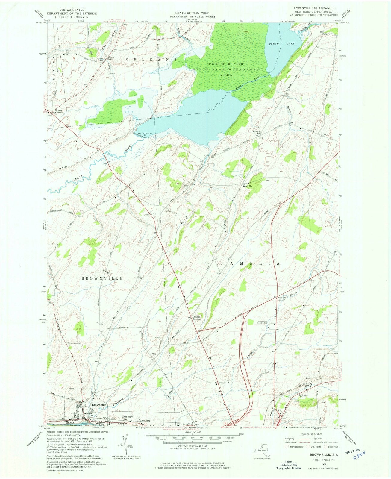 1958 Brownville, NY - New York - USGS Topographic Map