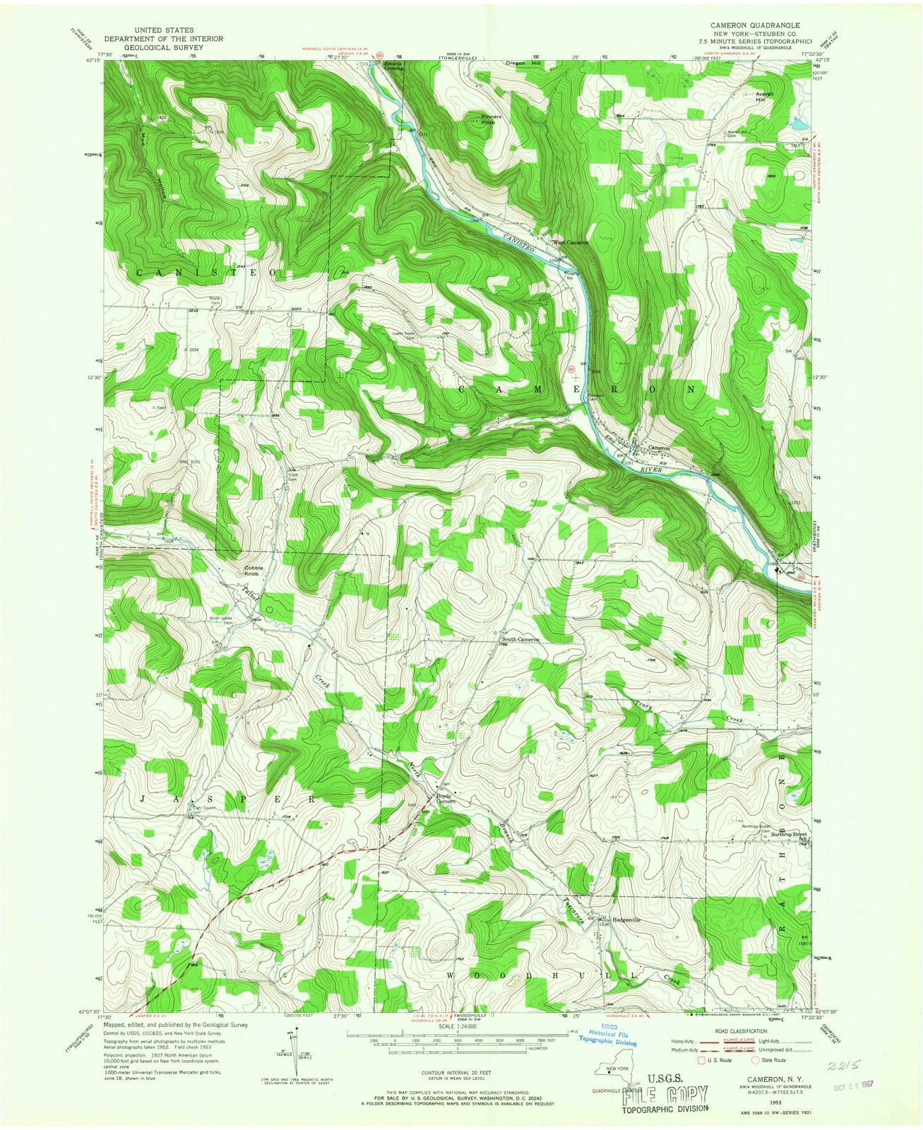 1953 Cameron, NY - New York - USGS Topographic Map