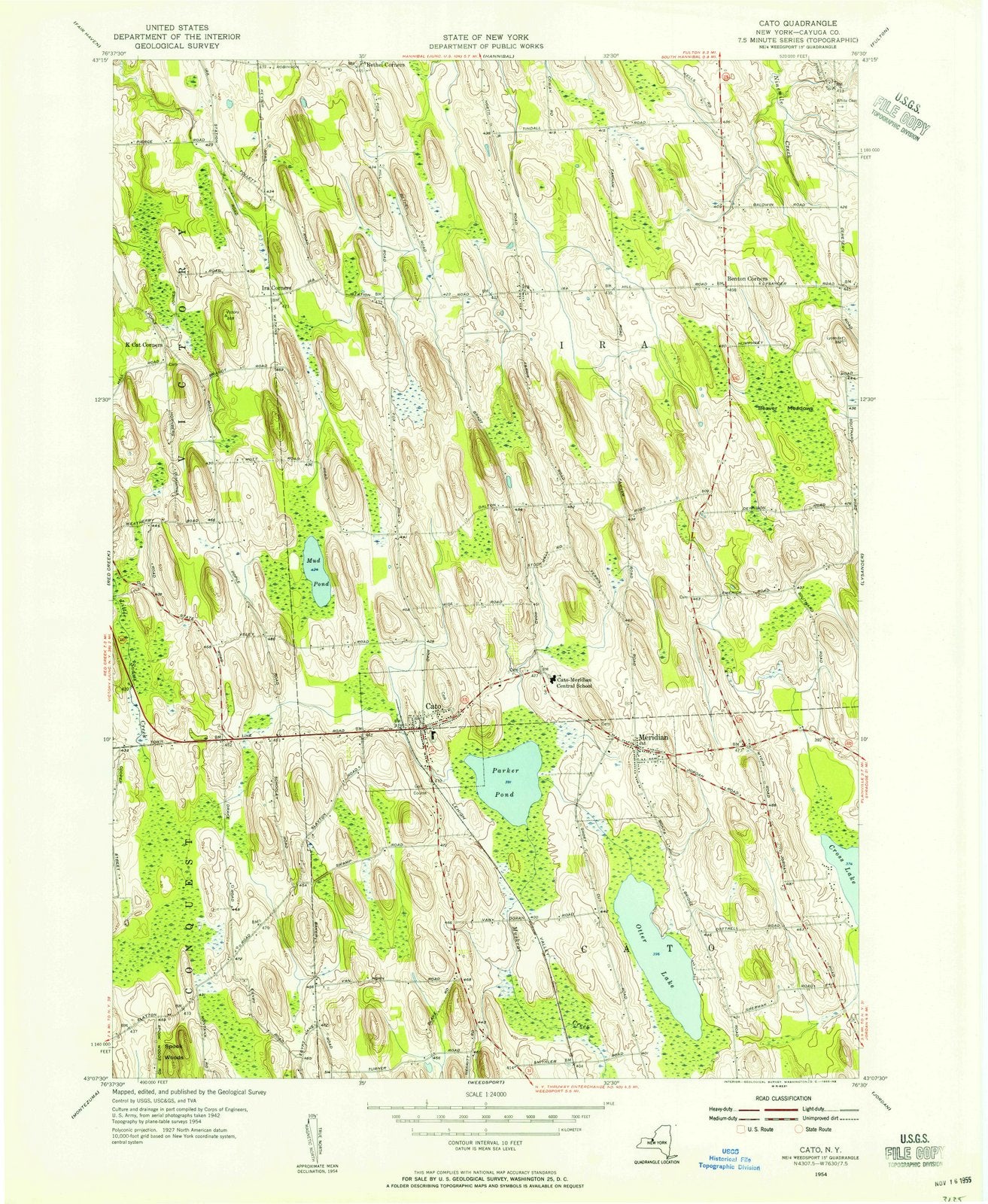 1954 Cato, NY - New York - USGS Topographic Map