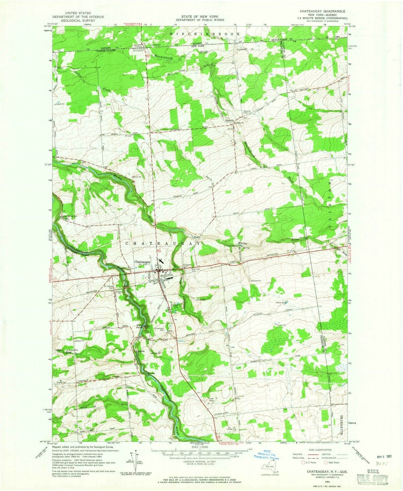 1964 Chateaugay, NY - New York - USGS Topographic Map