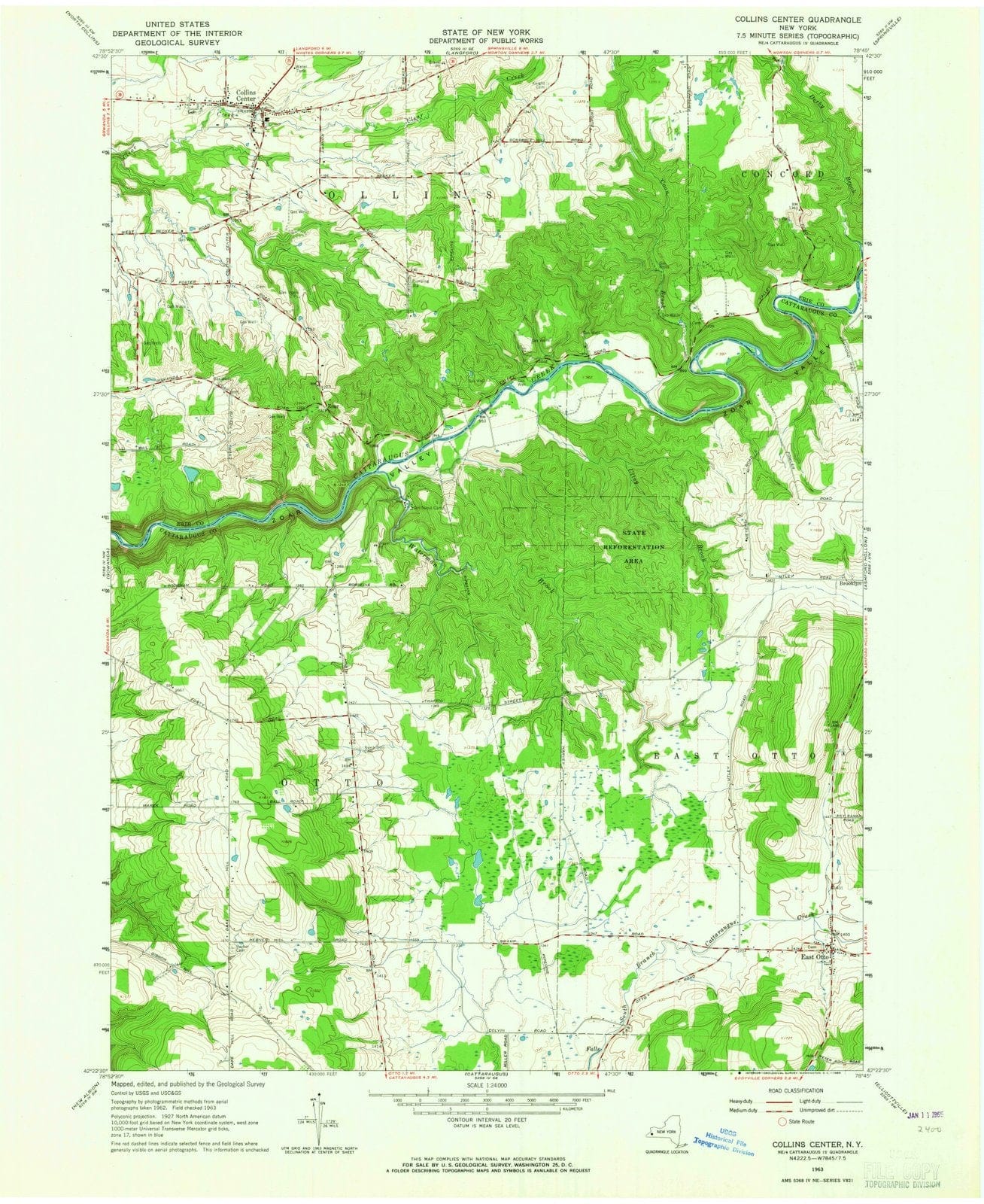 1963 Collins Center, NY - New York - USGS Topographic Map