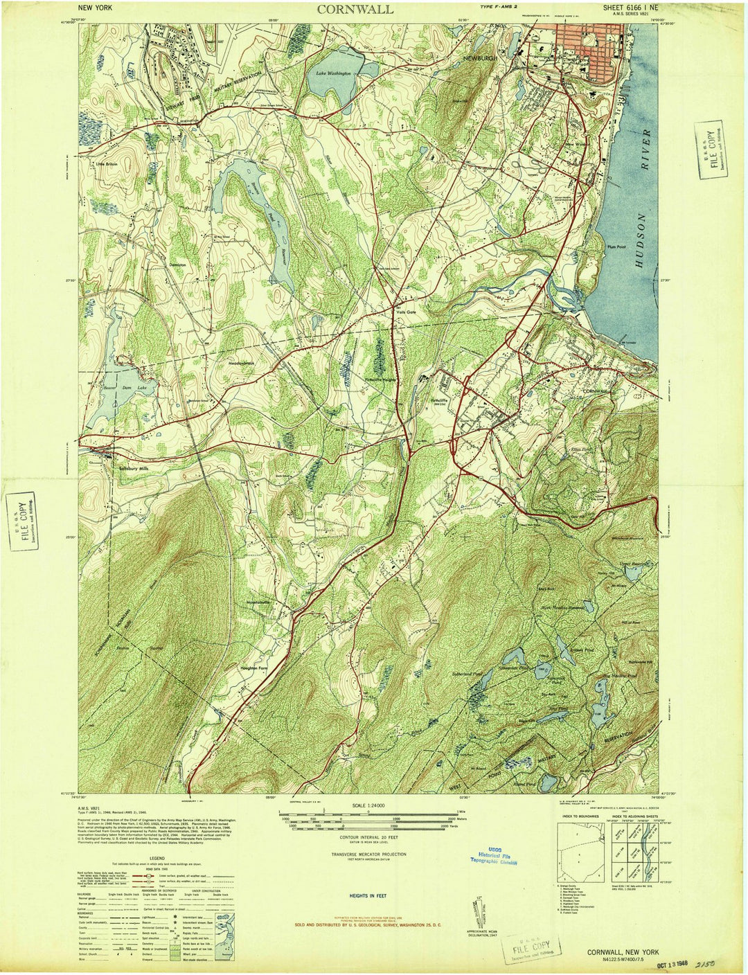 1947 Cornwall, NY - New York - USGS Topographic Map