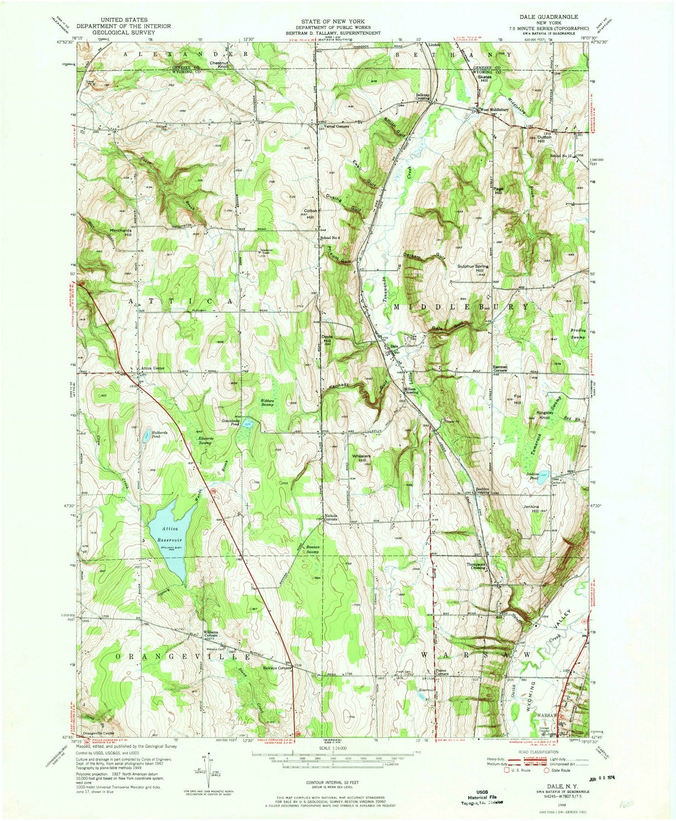 1949 Dale, NY - New York - USGS Topographic Map