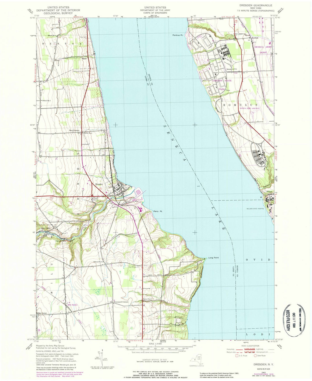 1943 Dresden, NY - New York - USGS Topographic Map