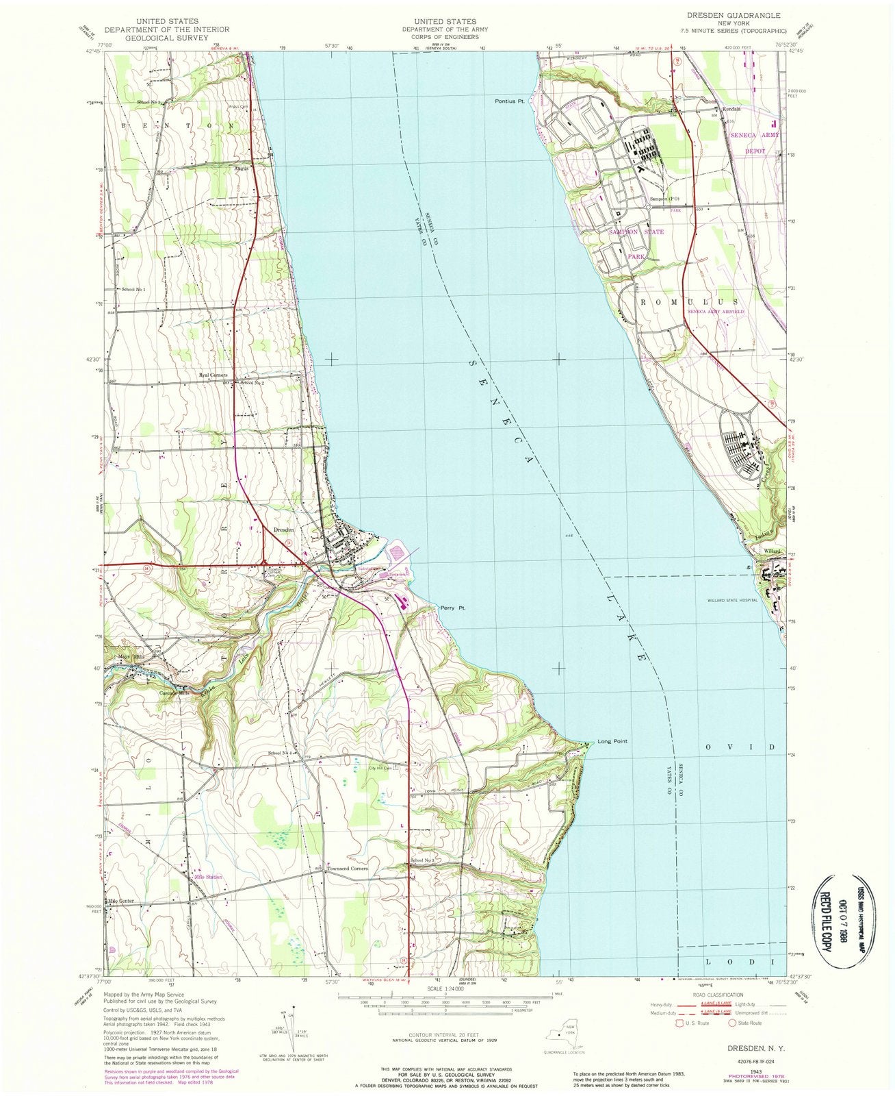 1943 Dresden, NY - New York - USGS Topographic Map