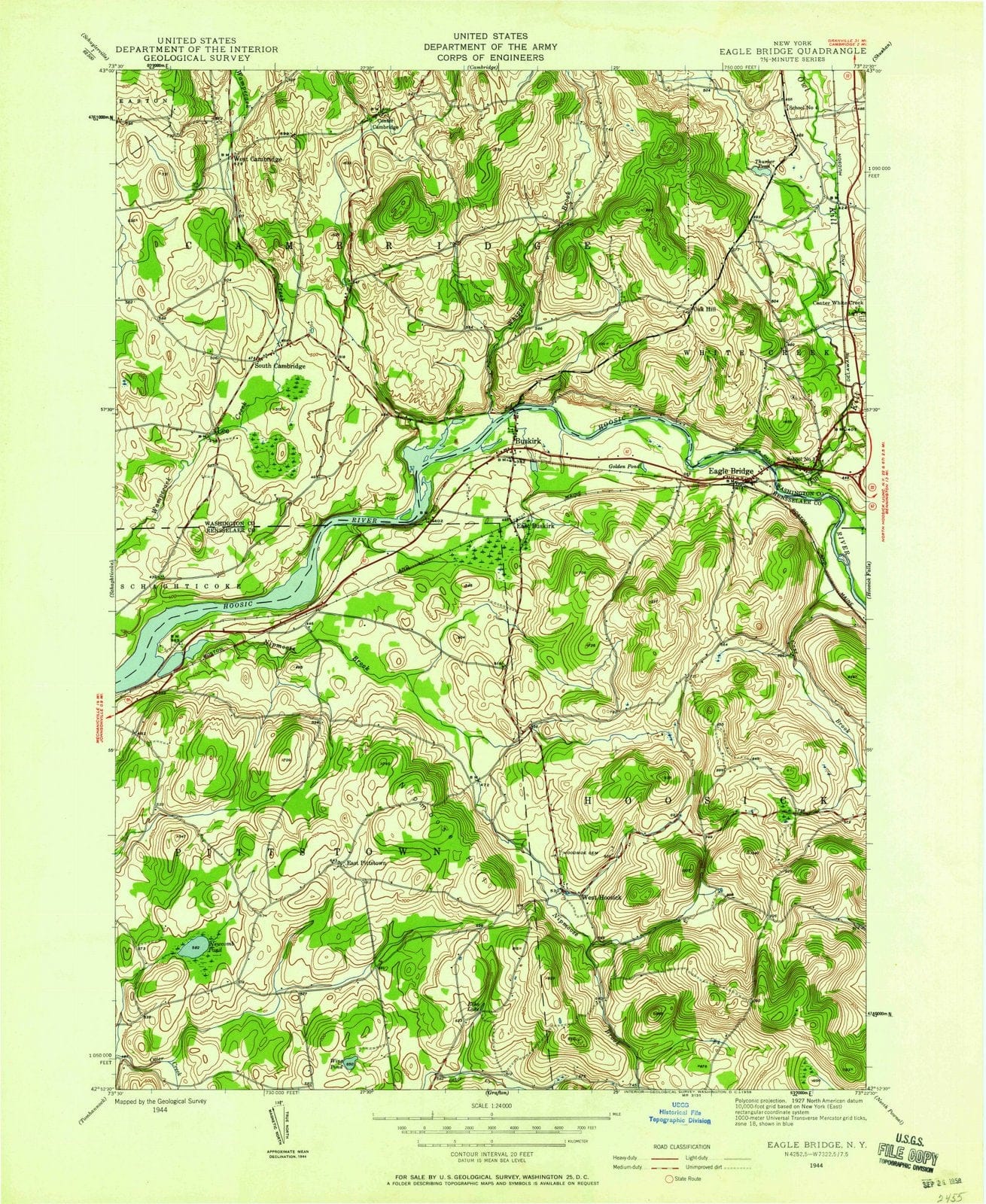 1944 Eagle Bridge, NY - New York - USGS Topographic Map