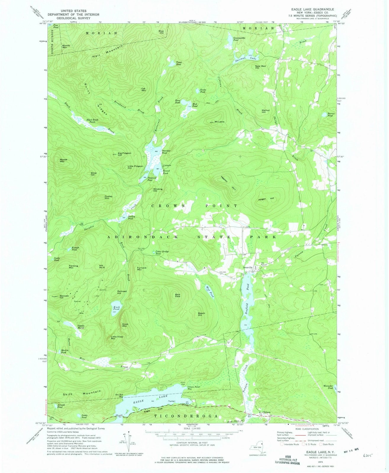 1973 Eagle Lake, NY - New York - USGS Topographic Map
