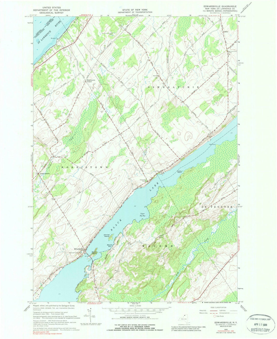 1963 Edwardsville, NY - New York - USGS Topographic Map