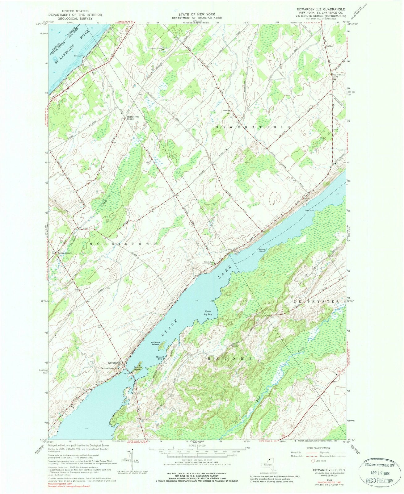 1963 Edwardsville, NY - New York - USGS Topographic Map