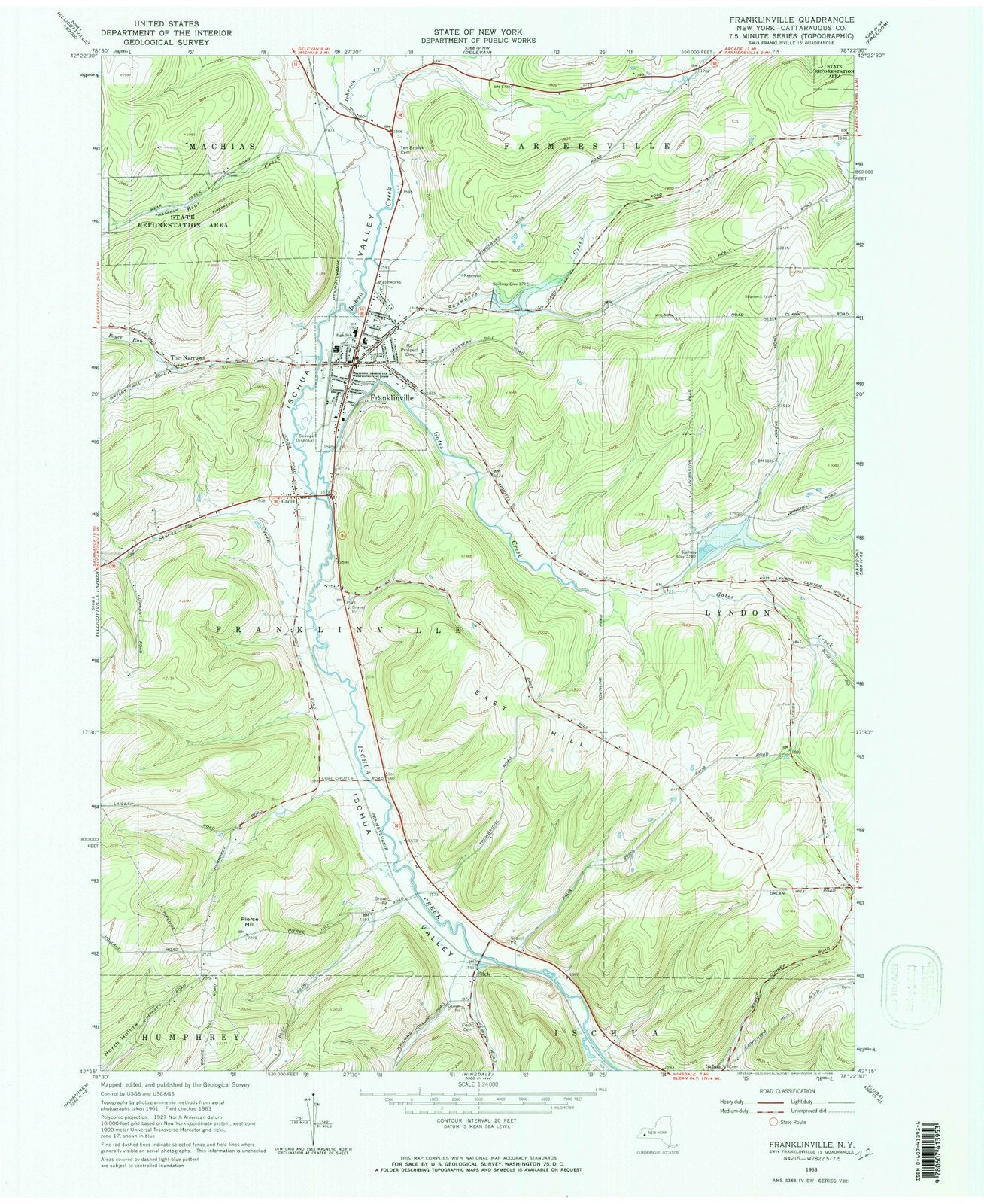1963 Franklinville, NY - New York - USGS Topographic Map