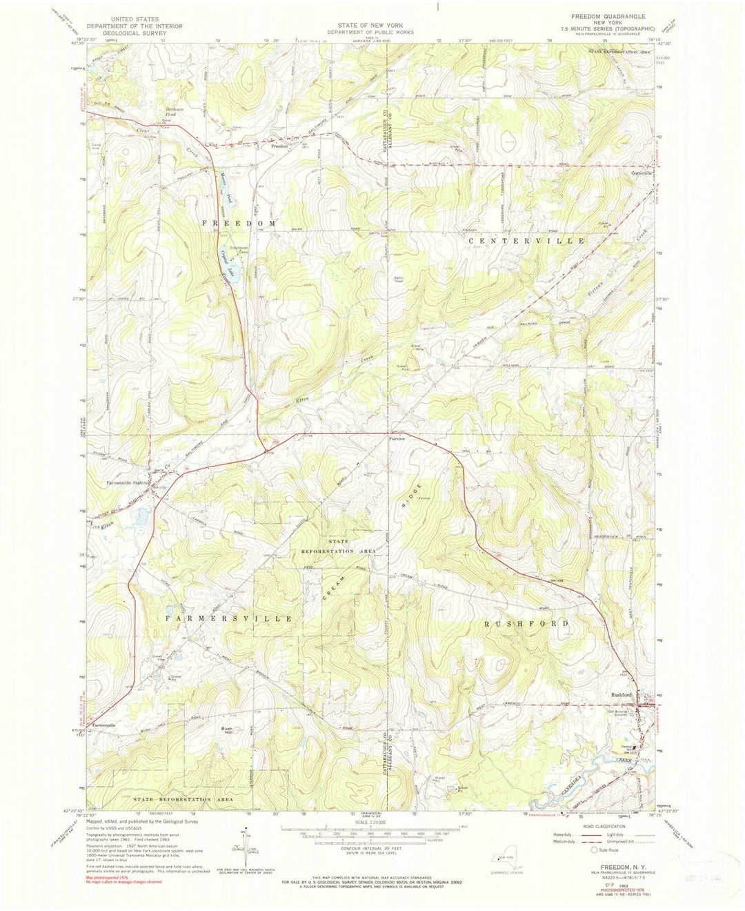1963 Freedom, NY - New York - USGS Topographic Map