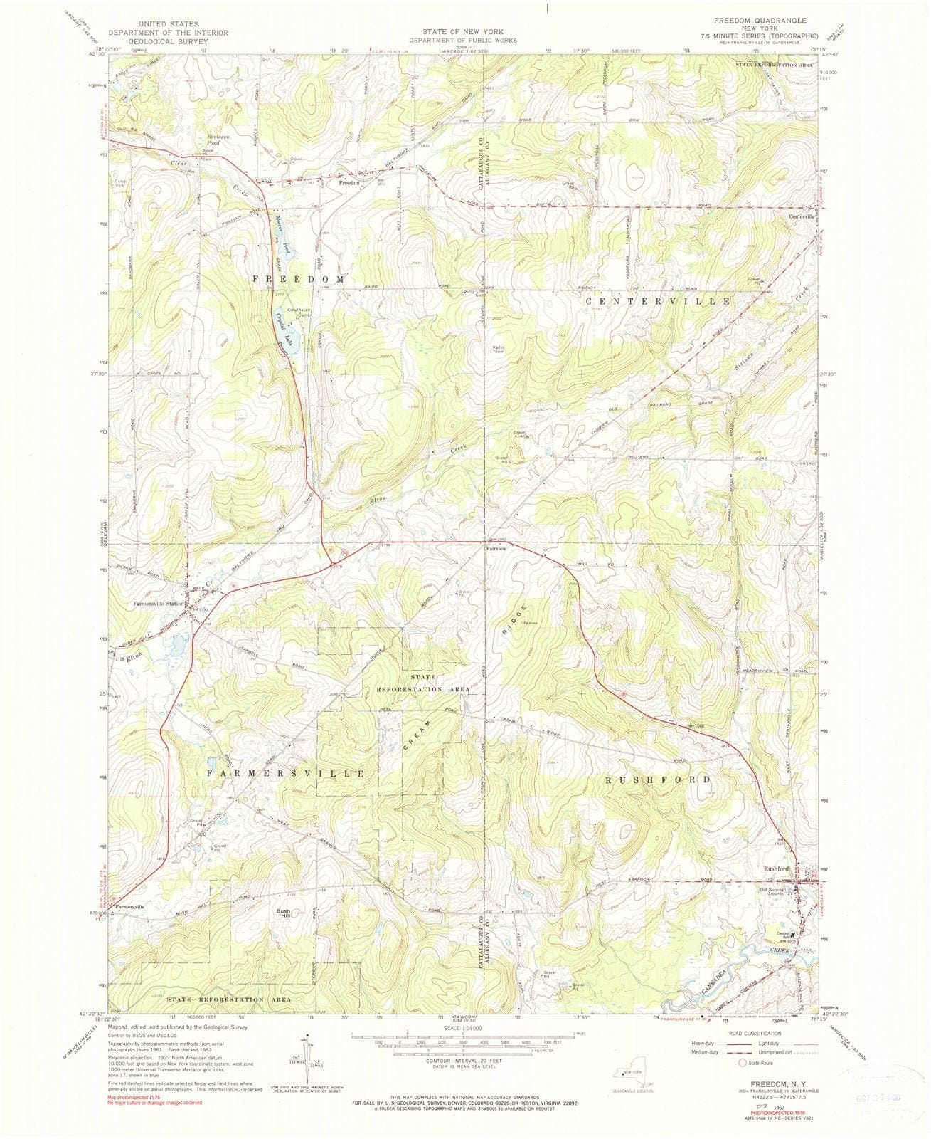 1963 Freedom, NY - New York - USGS Topographic Map