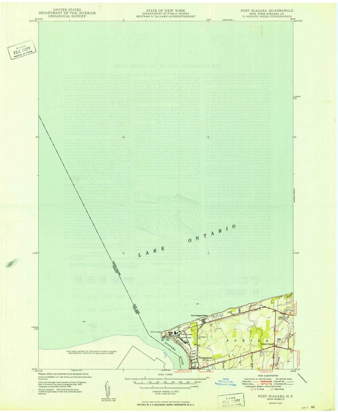 1950 Ft Niagara, NY - New York - USGS Topographic Map