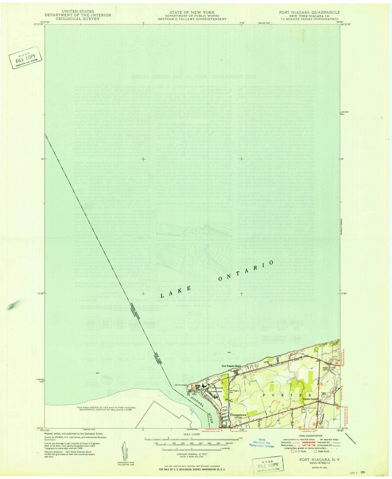 1950 Ft Niagara, NY - New York - USGS Topographic Map