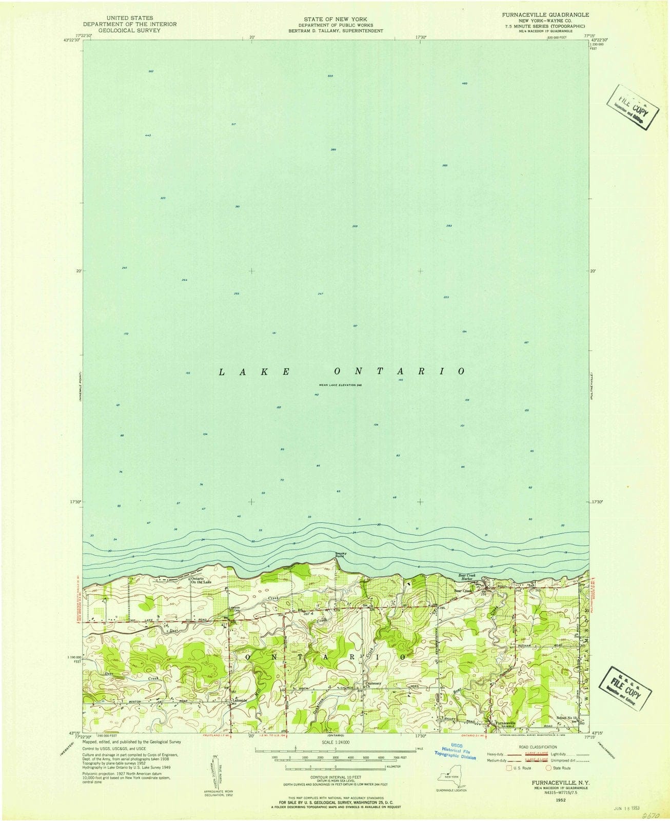 1952 Furnaceville, NY - New York - USGS Topographic Map