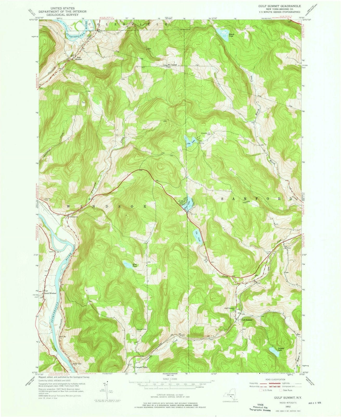 1952 Gulf Summit, NY - New York - USGS Topographic Map