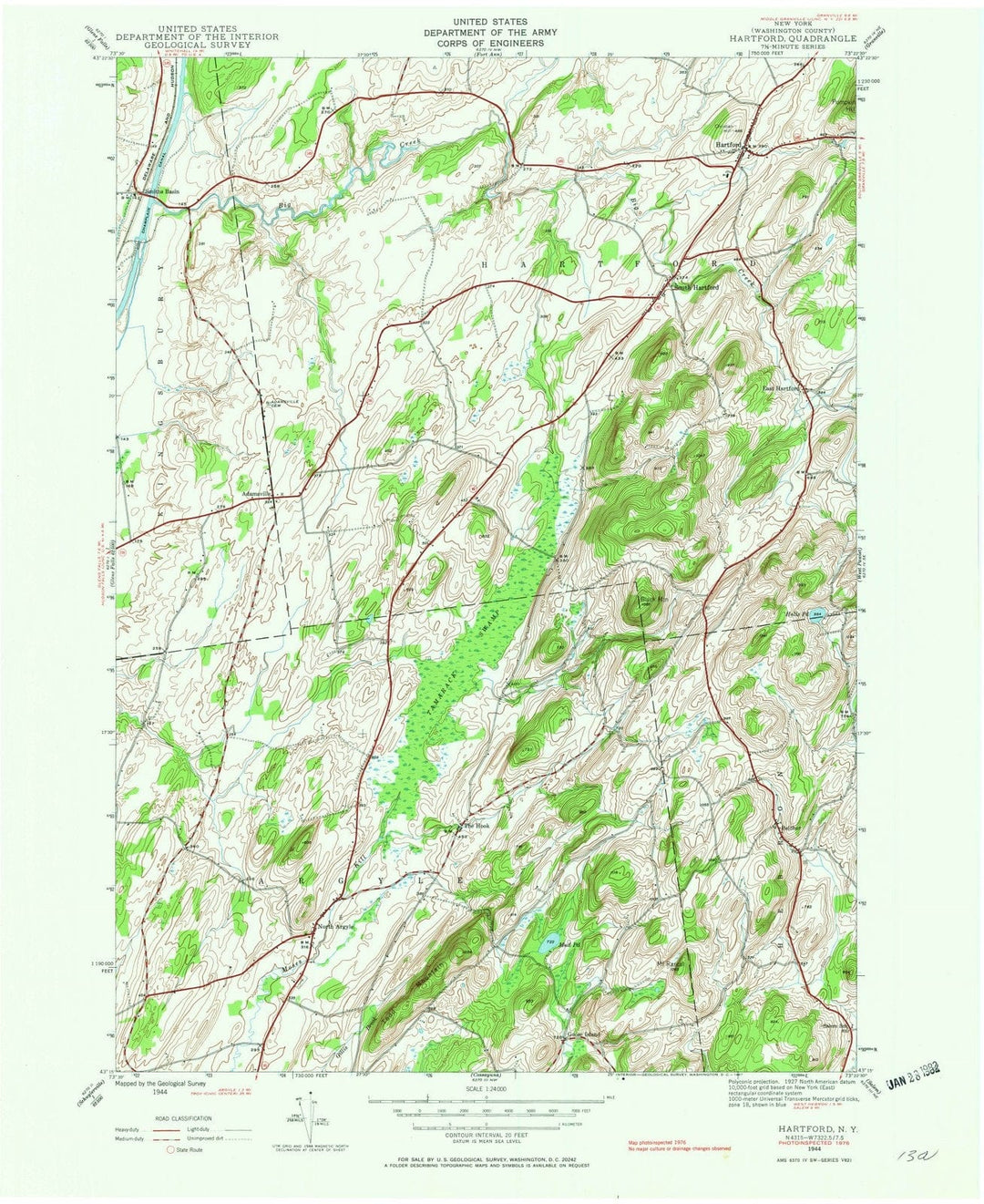 1944 Hartford, NY - New York - USGS Topographic Map