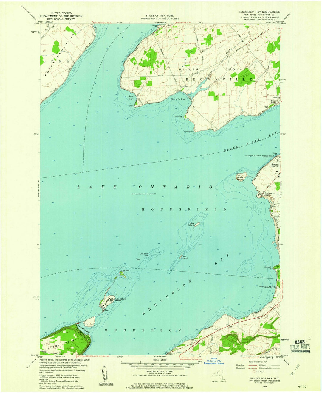 1959 Henderson Bay, NY - New York - USGS Topographic Map