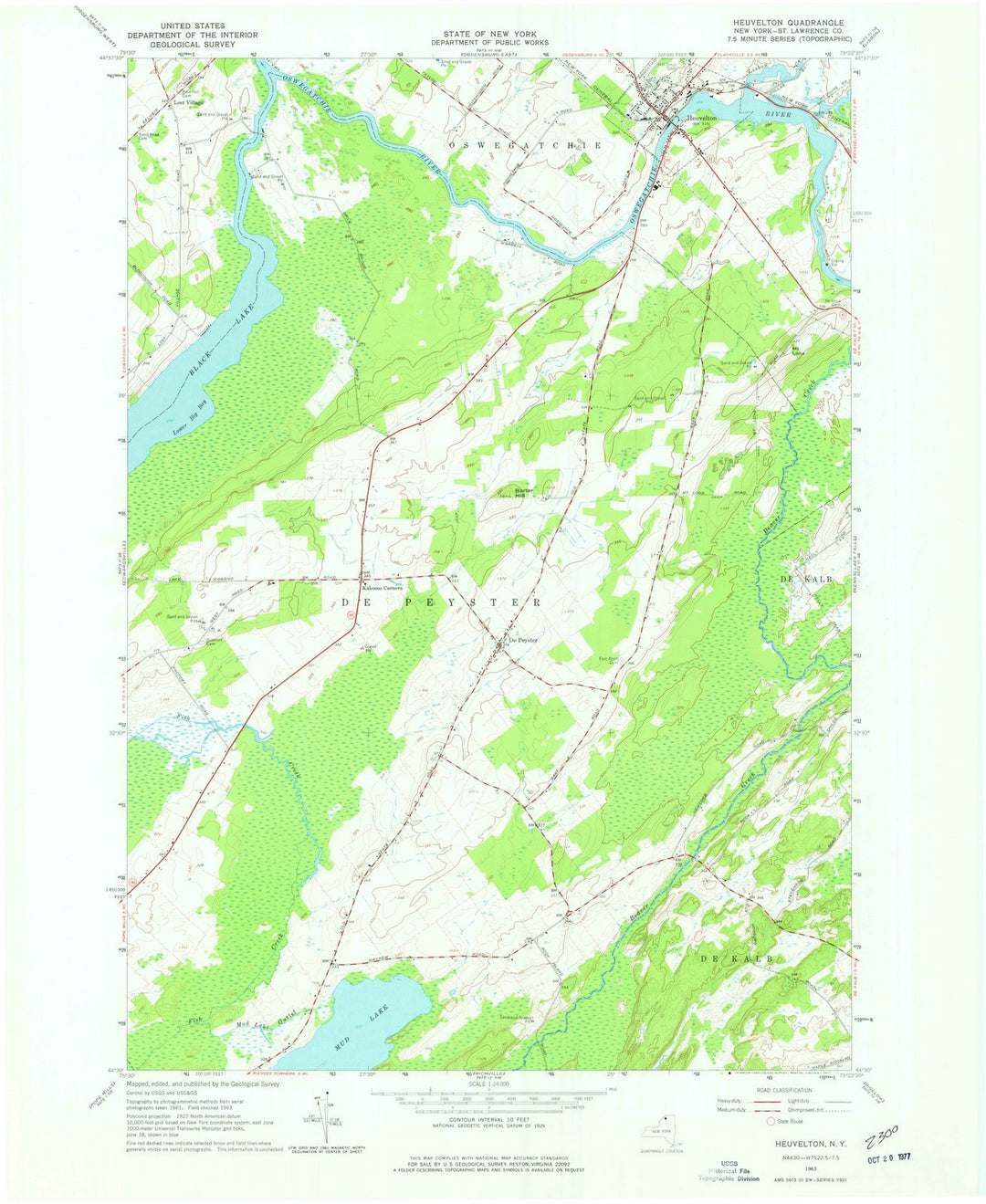 1963 Heuvelton, NY - New York - USGS Topographic Map