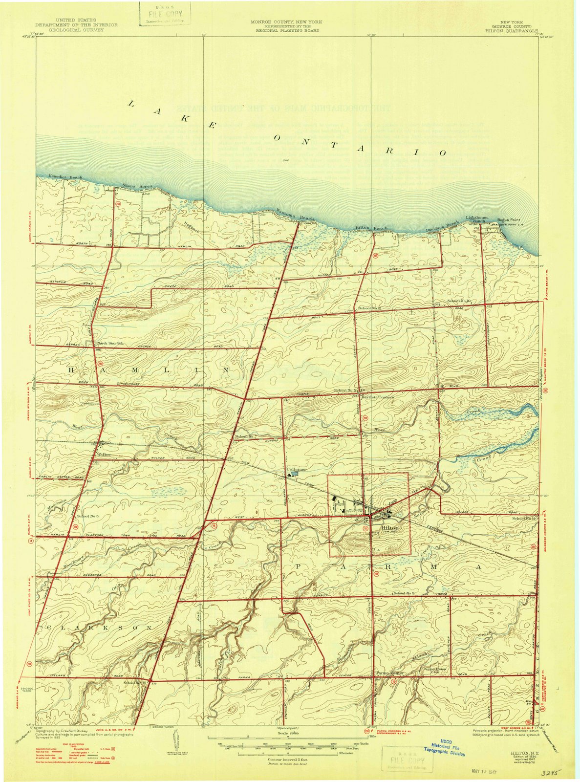 1934 Hilton, NY - New York - USGS Topographic Map