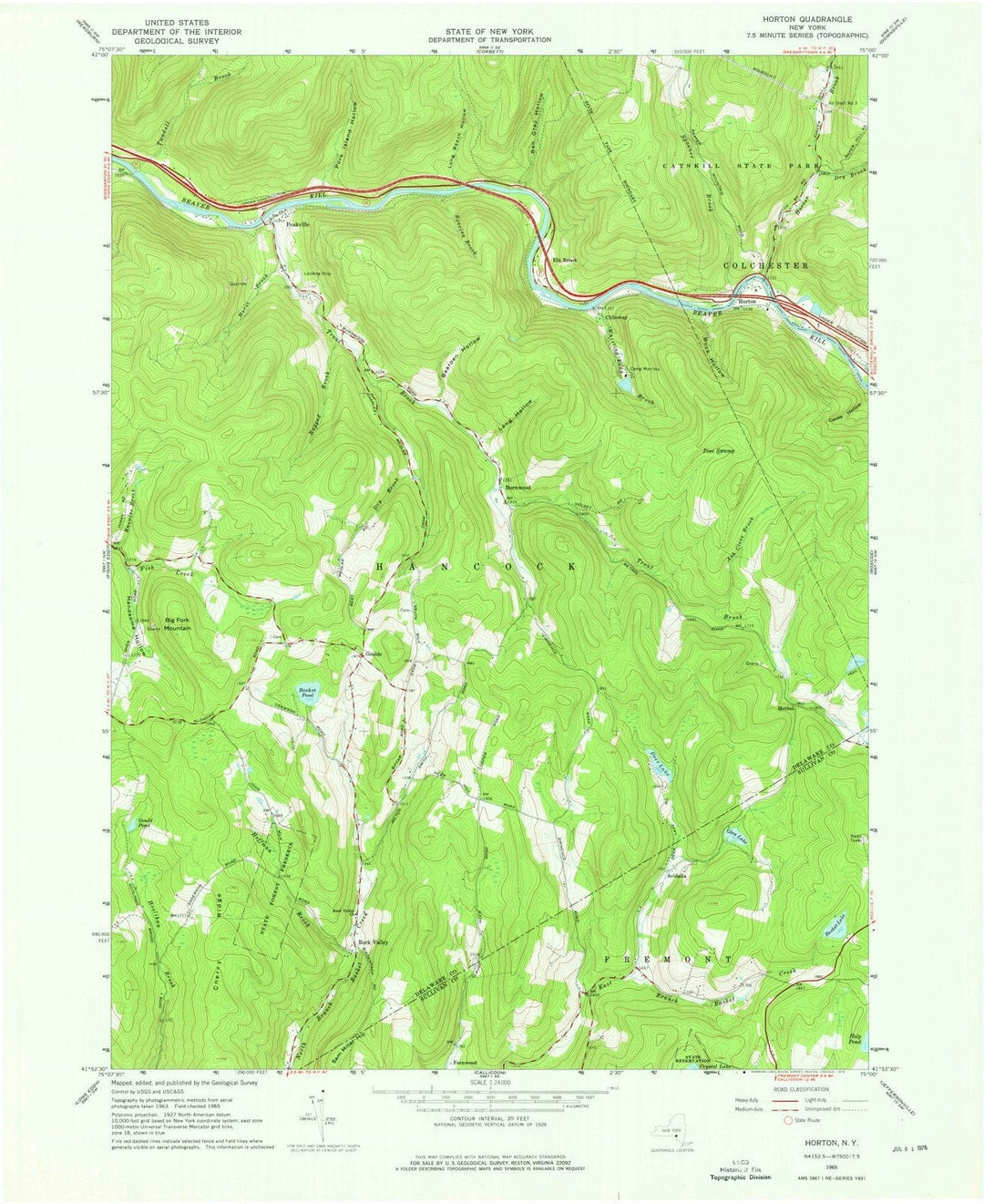 1965 Horton, NY - New York - USGS Topographic Map