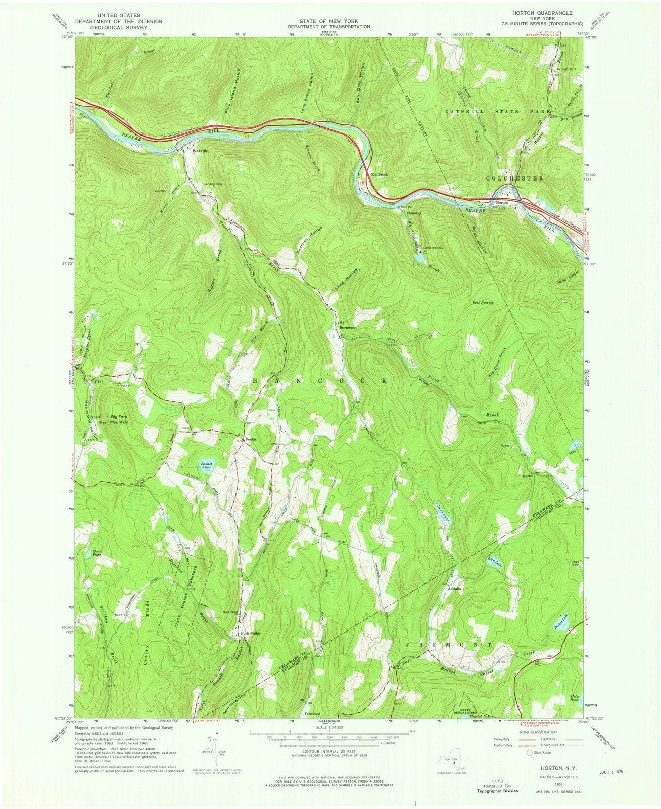1965 Horton, NY - New York - USGS Topographic Map