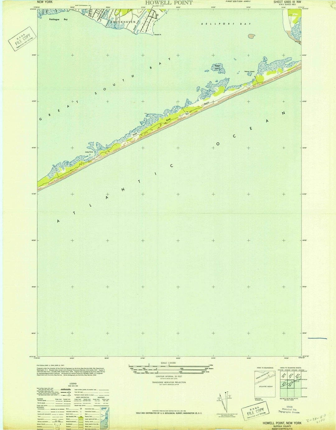 1947 Howells Point, NY - New York - USGS Topographic Map
