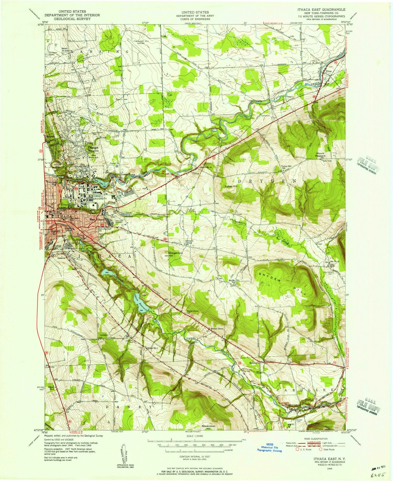 1949 Ithaca East, NY - New York - USGS Topographic Map