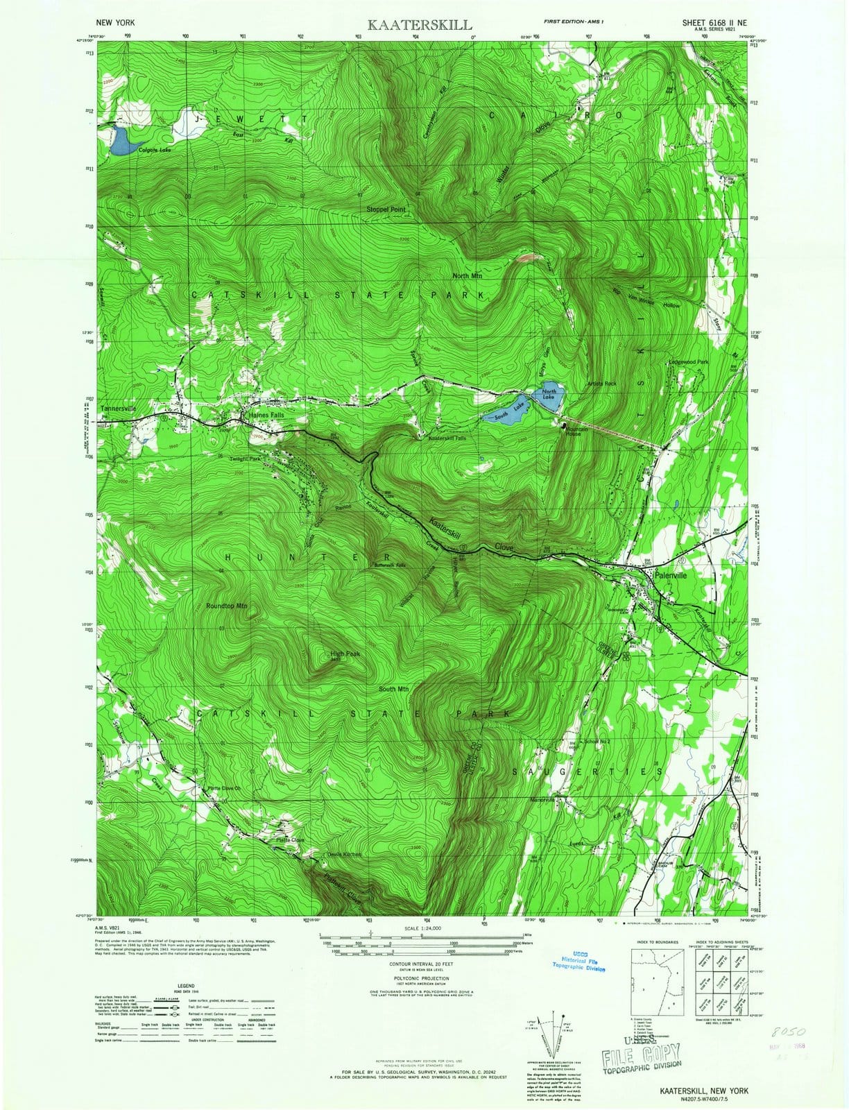 1946 Kaaterskill, NY - New York - USGS Topographic Map