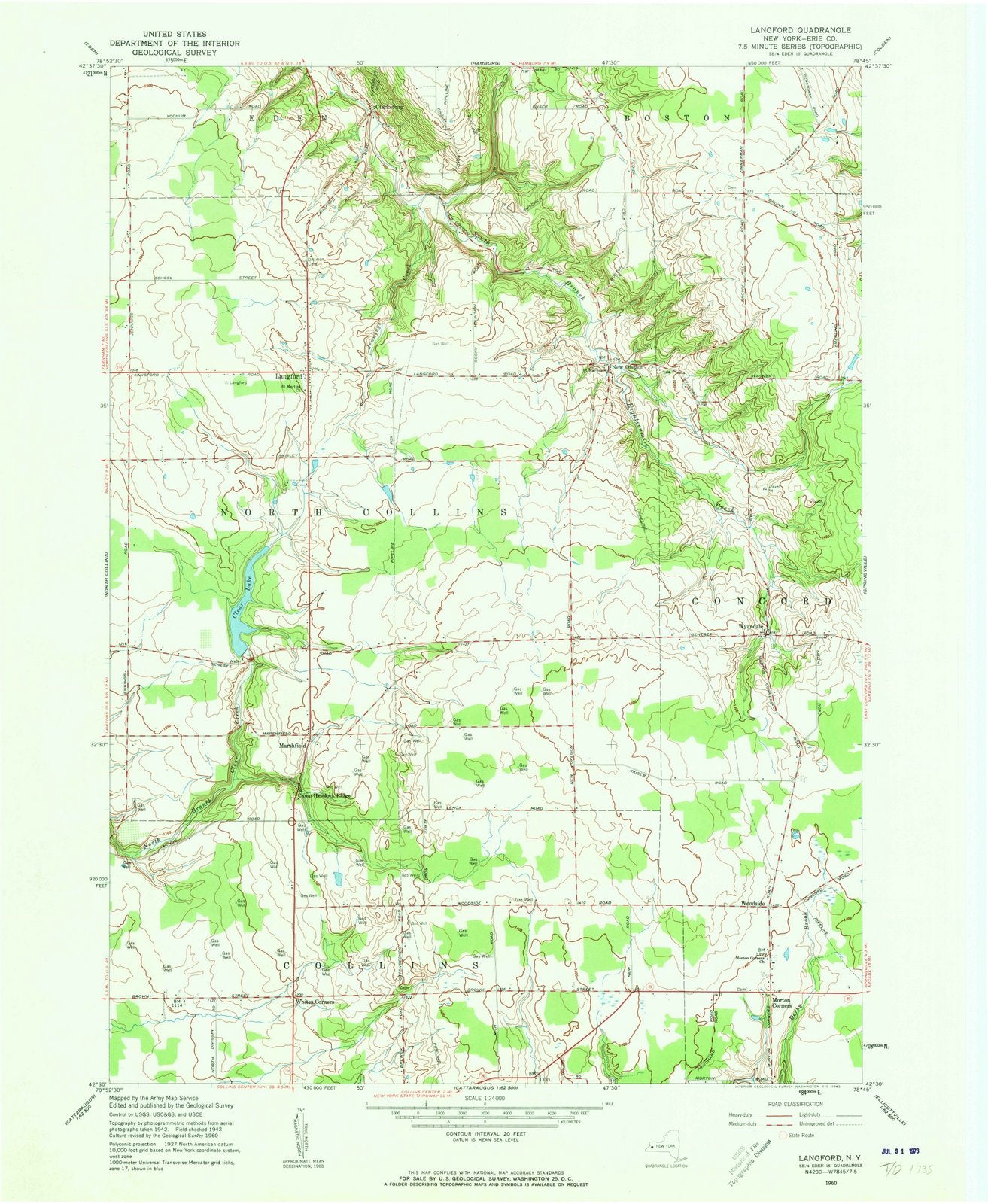 1960 Langford, NY - New York - USGS Topographic Map