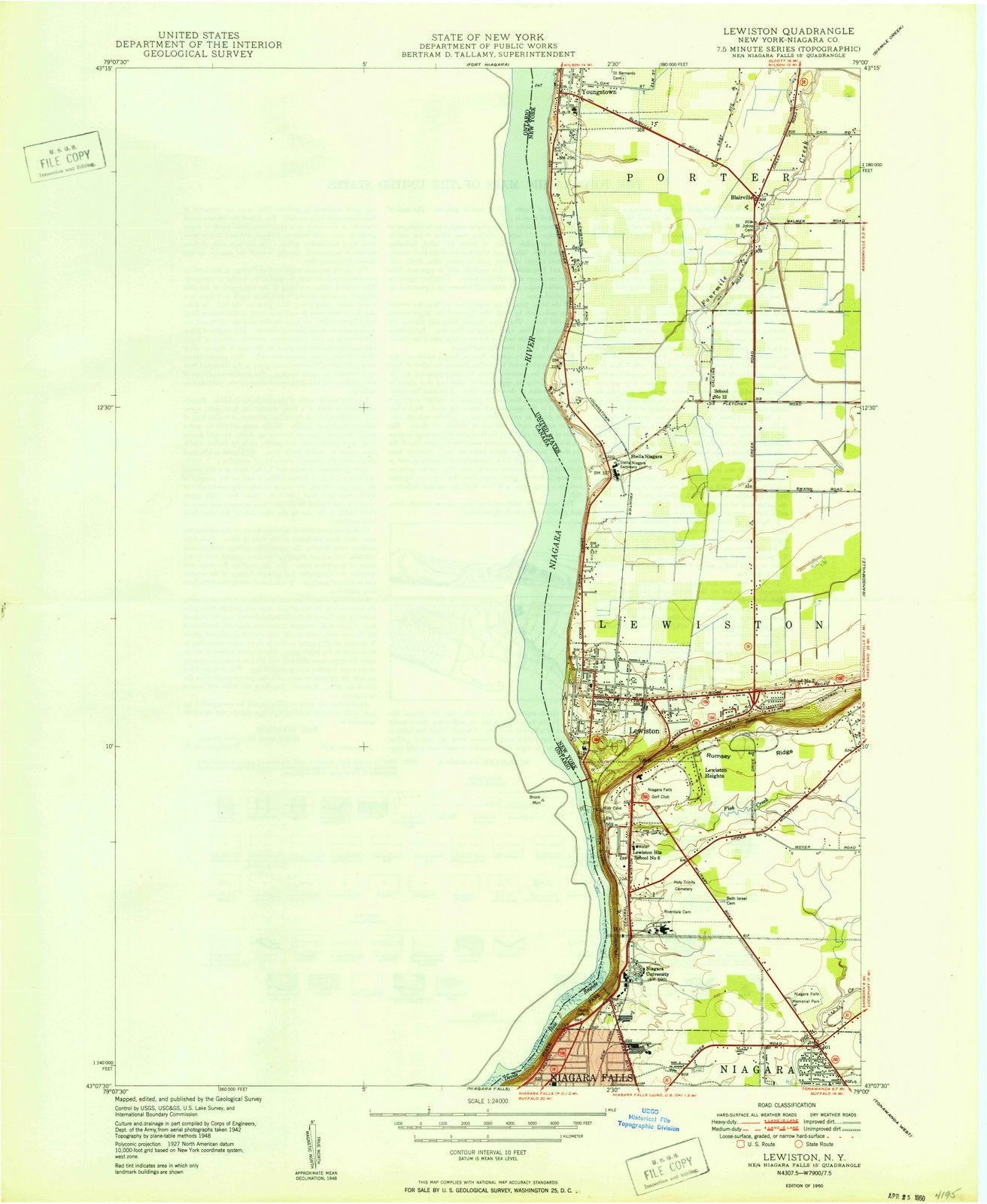 1950 Lewiston, NY - New York - USGS Topographic Map