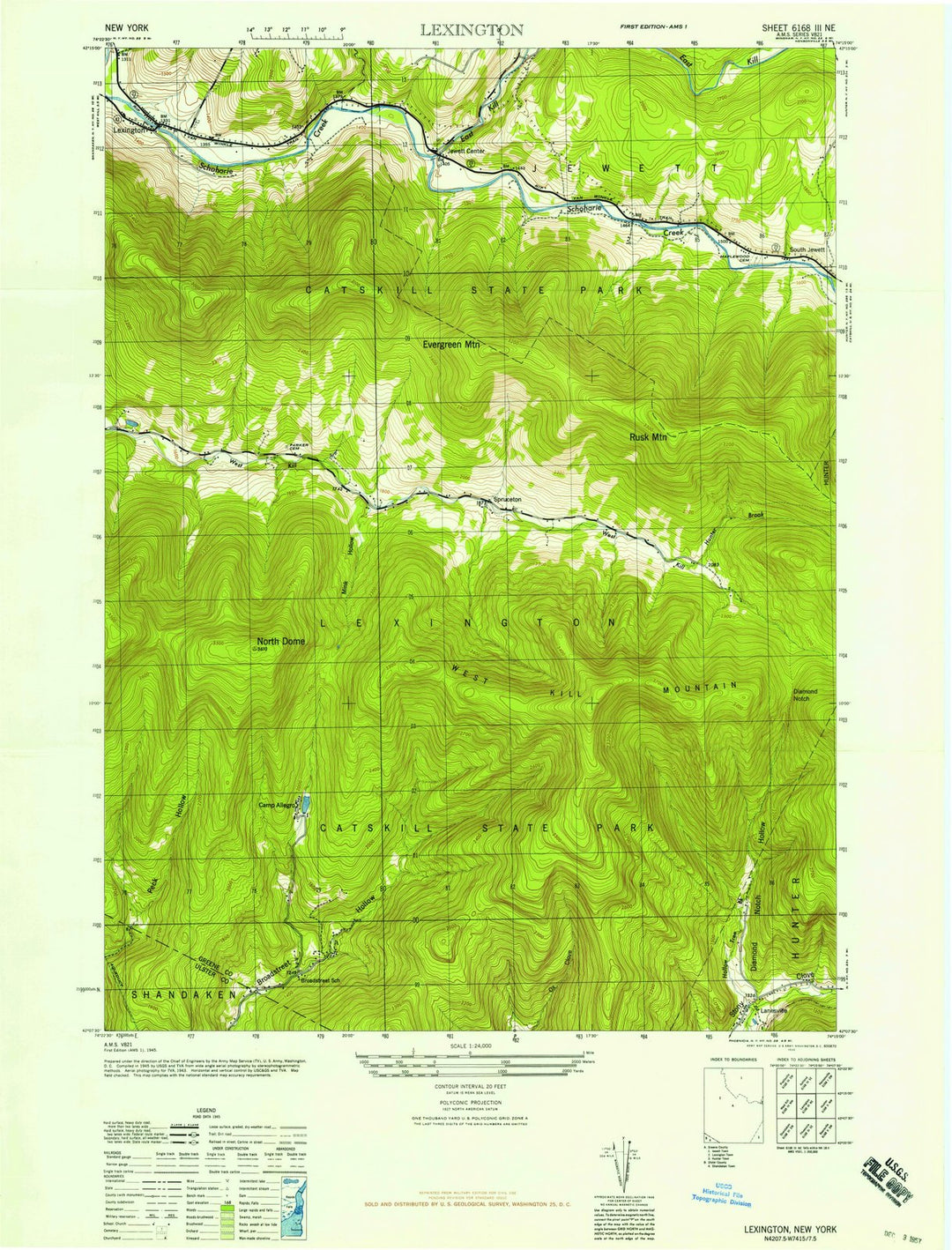 1946 Lexington, NY - New York - USGS Topographic Map