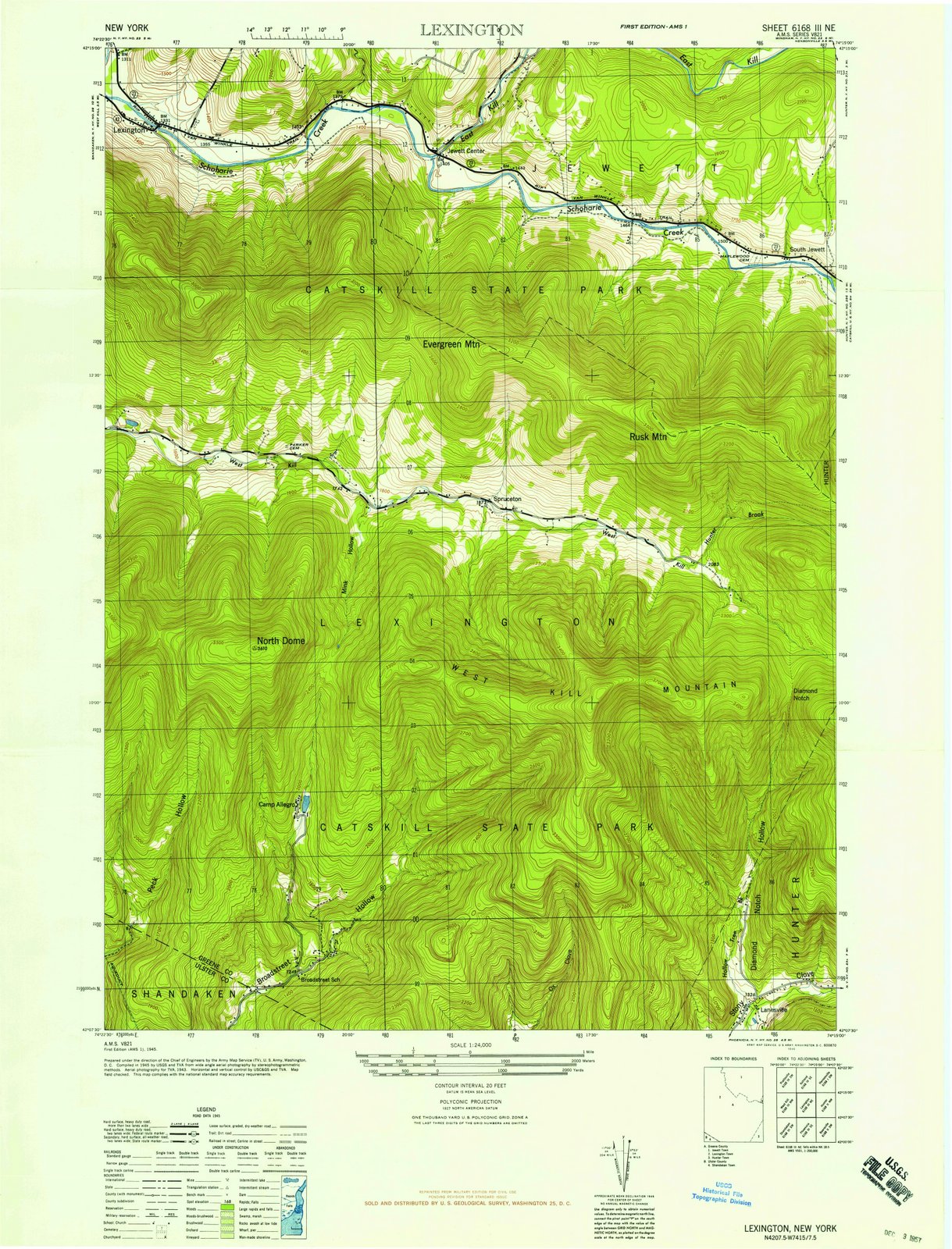 1946 Lexington, NY - New York - USGS Topographic Map