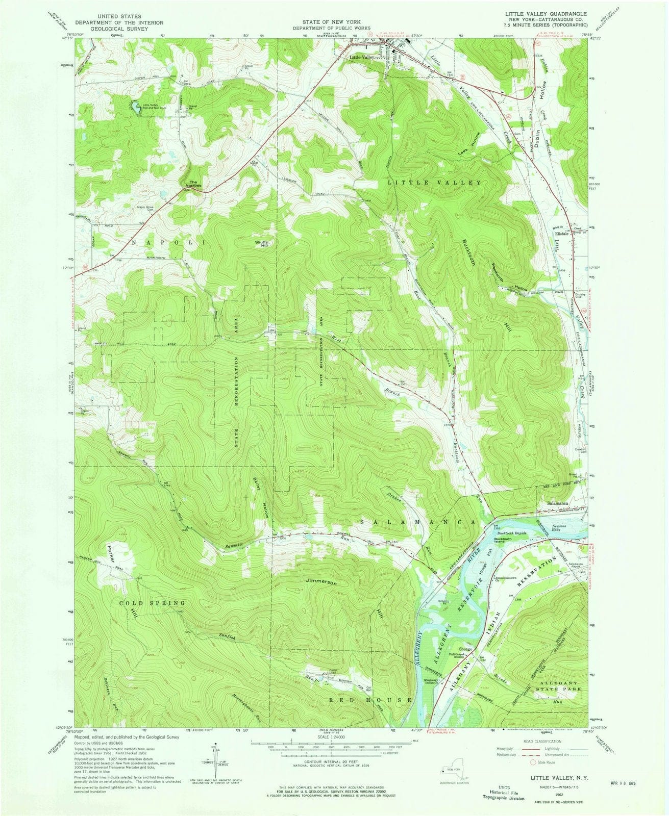 1962 Little Valley, NY - New York - USGS Topographic Map