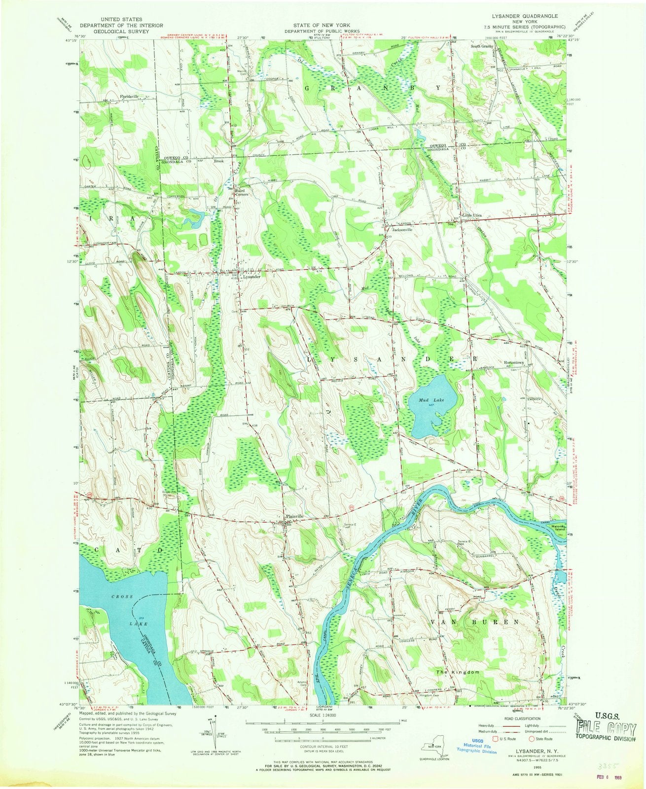 1955 Lysander, NY - New York - USGS Topographic Map