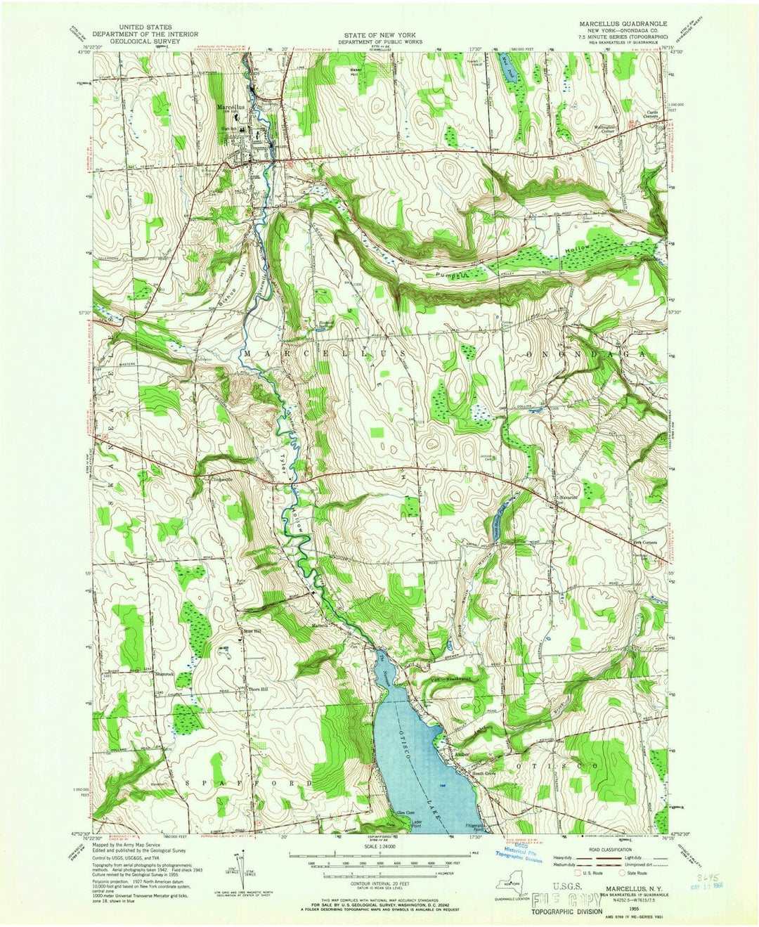 1955 Marcellus, NY - New York - USGS Topographic Map