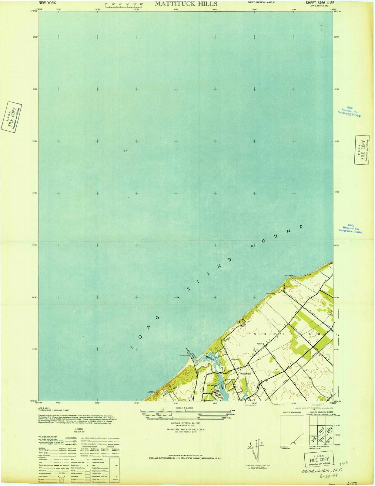 1947 Mattituck Hills, NY - New York - USGS Topographic Map