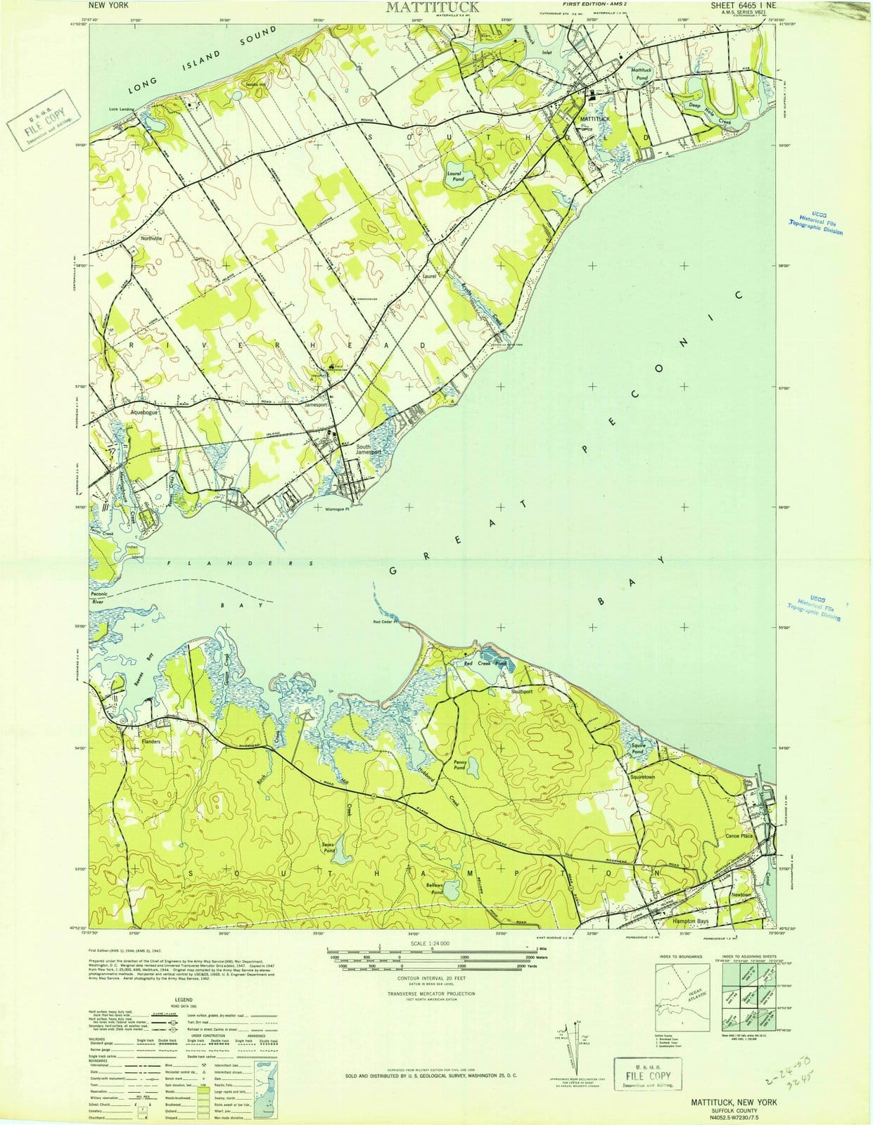 1947 Mattituck, NY - New York - USGS Topographic Map