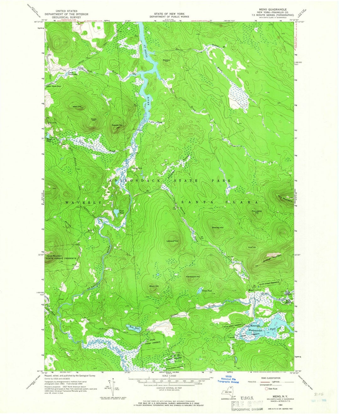 1964 Meno, NY - New York - USGS Topographic Map