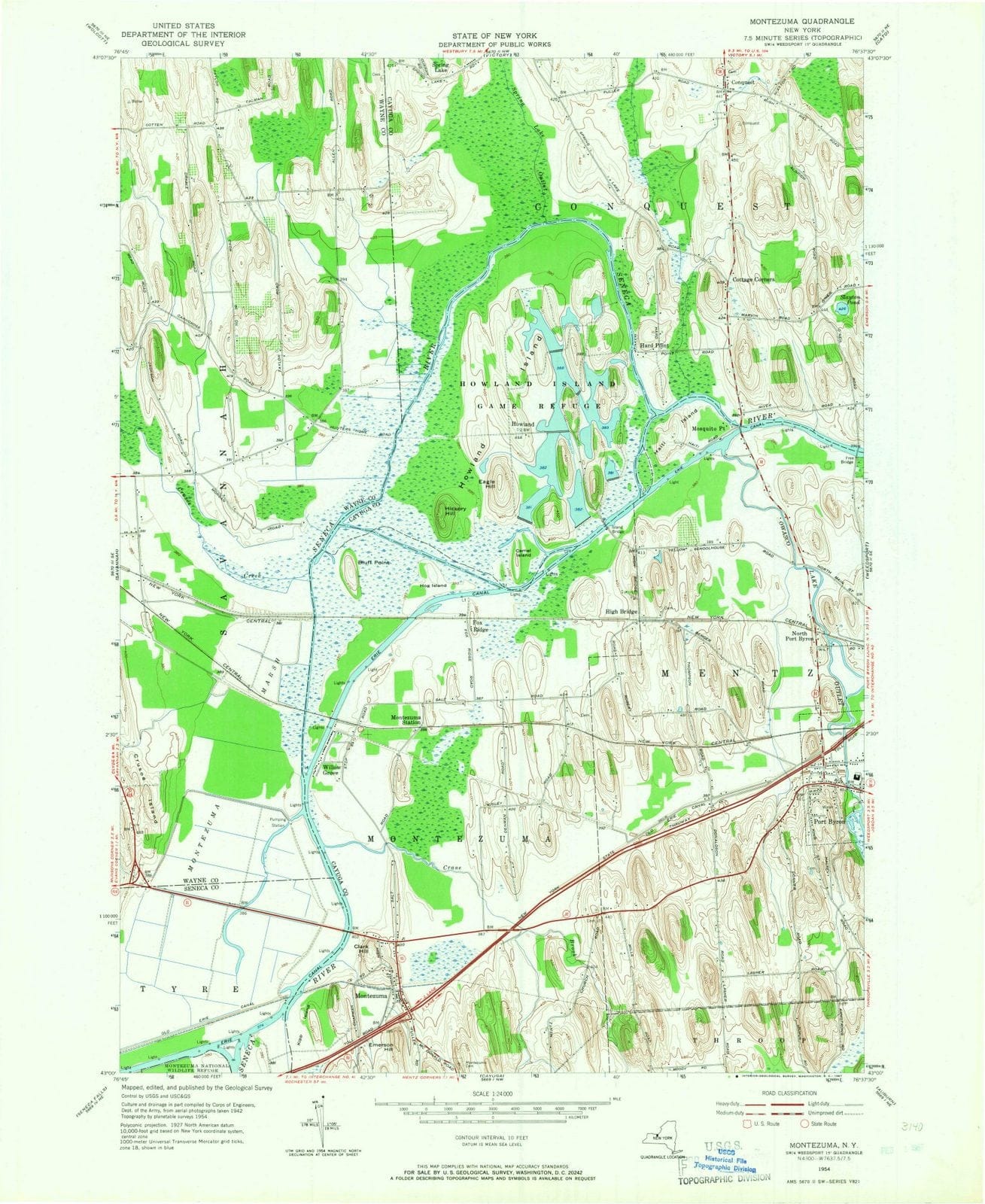 1954 Montezuma, NY - New York - USGS Topographic Map