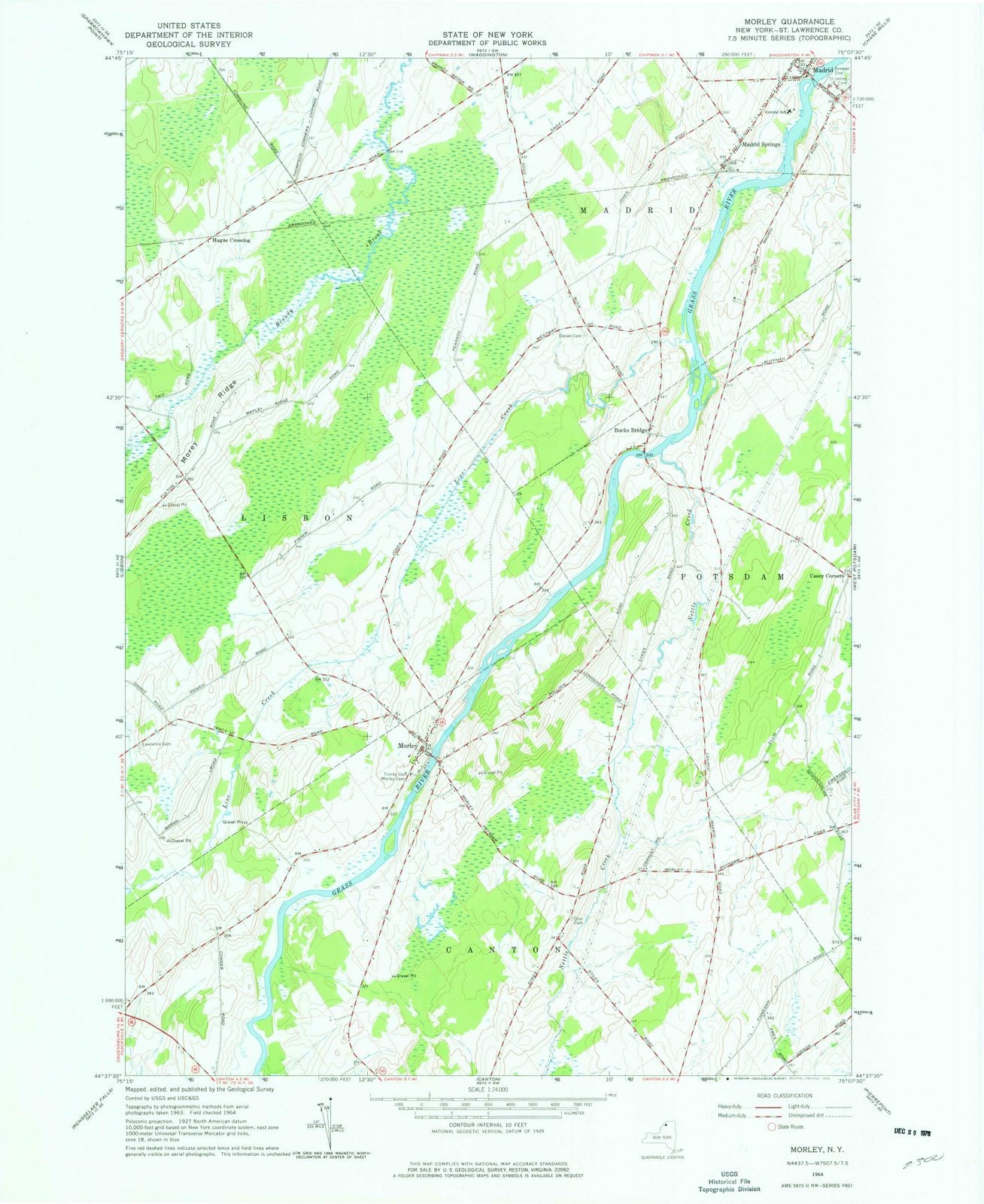 1964 Morley, NY - New York - USGS Topographic Map