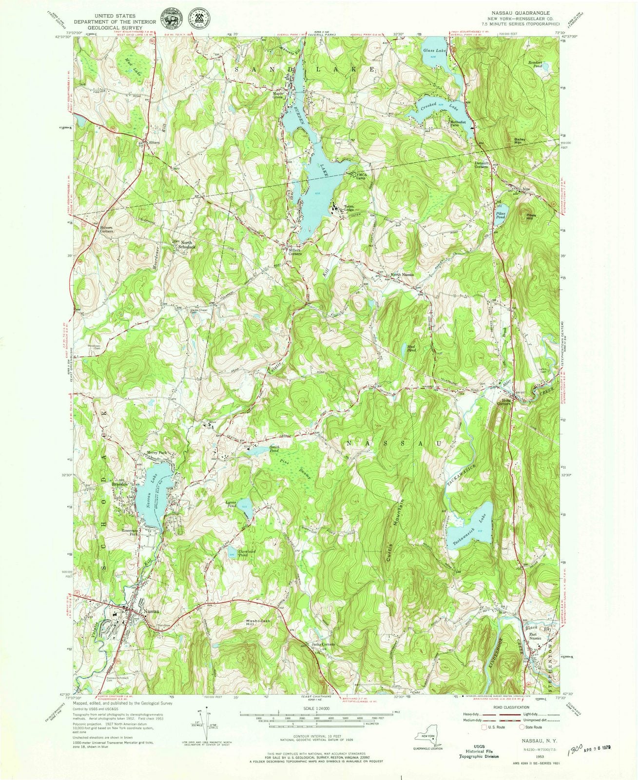 1953 Nassau, NY - New York - USGS Topographic Map