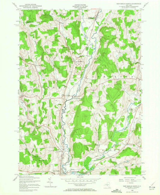 1943 New Berlin North, NY - New York - USGS Topographic Map